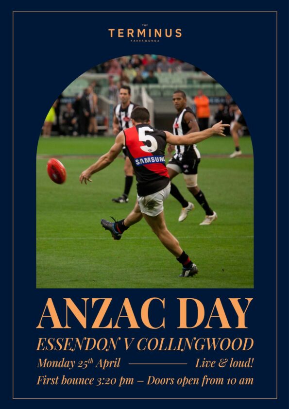 ANZAC Day Footy Essendon vs Collingwood The Terminus Yarrawonga ANZAC Day Footy Essendon vs Collingwood The Terminus Yarrawonga